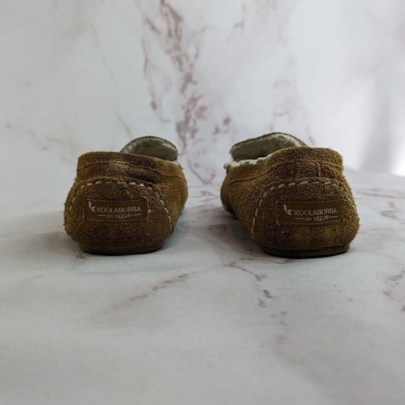 Koolaburra Ugg Slippers Women 5 Brown Suede Fur Shearling Lounge Slip On Lezly - Picture 4 of 10